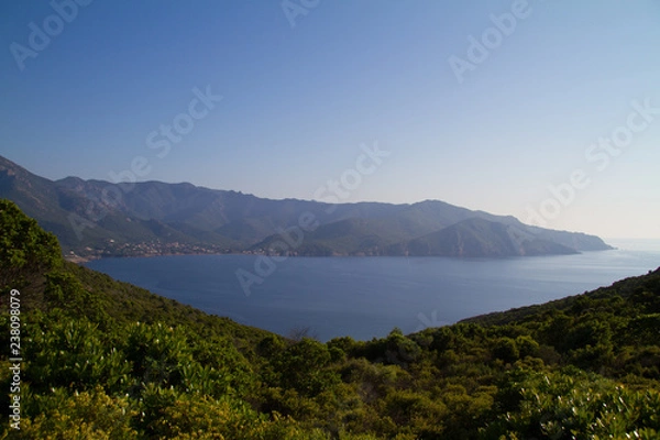 Fototapeta view of mountains and lake