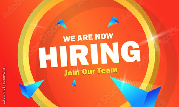 Fototapeta We are hiring banner with megaphone. Join our team