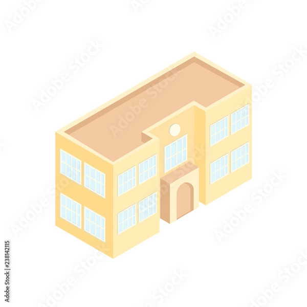 Fototapeta School Building Vector Isometric Illustration