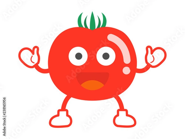 Fototapeta トマトのキャラクターのイラスト