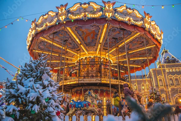 Obraz carousel in park