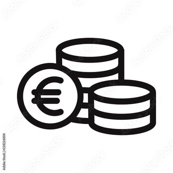 Obraz Euro coins icon vector