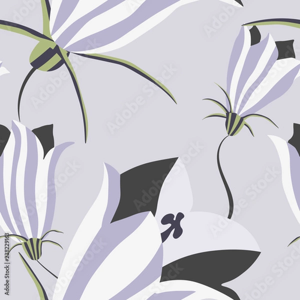 Fototapeta Bright modern floral pattern vector seamless