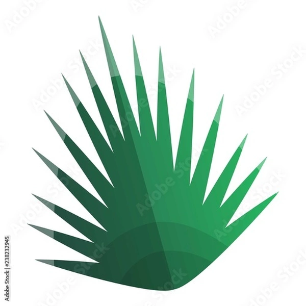Fototapeta Palm tropical leaf icon. Cartoon of palm tropical leaf vector icon for web design isolated on white background