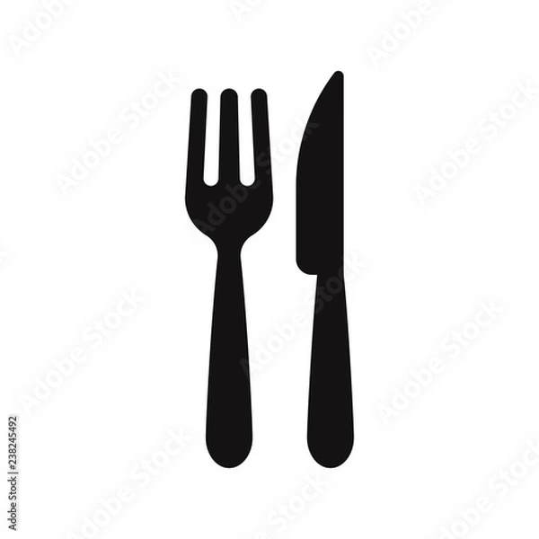 Obraz Fork and knife icon vector. Restaurant symbol.