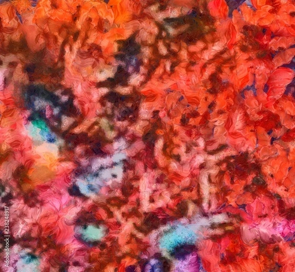 Fototapeta Detailed close-up grunge clouds abstract background. Dry brush strokes hand drawn oil painting on canvas texture. Creative simple pattern for graphic work, web design or wallpaper.