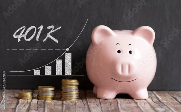 Obraz 401K piggy bank concept