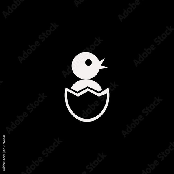 Fototapeta chick egg vector icon. flat chick egg design. chick egg illustration for graphic