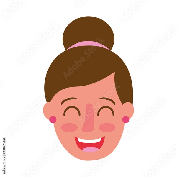 Fototapeta smiling woman face on white background