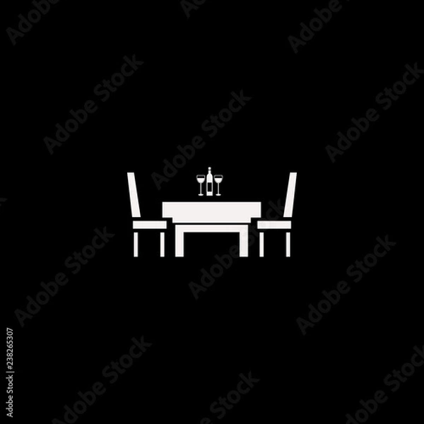 Fototapeta Dining table restaurant vector icon. flat Dining table restaurant design. Dining table restaurant illustration for graphic