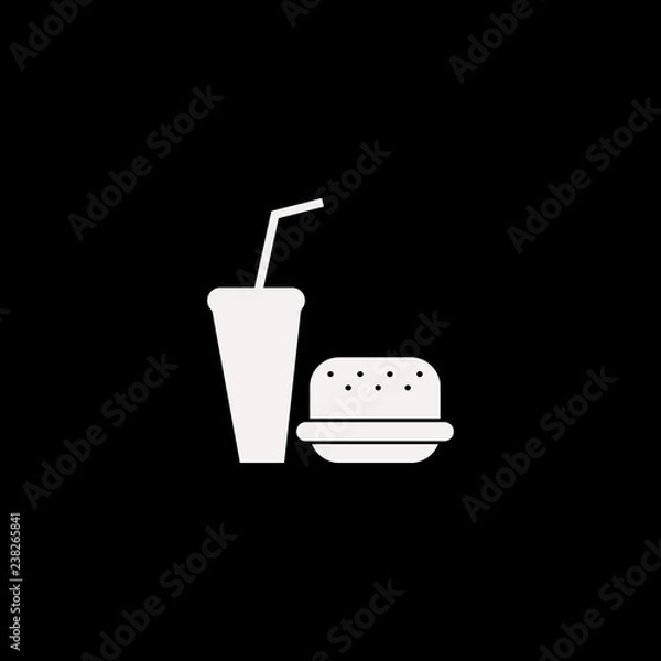 Fototapeta Fast food vector icon. flat Fast food design. Fast food illustration for graphic