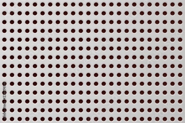 Obraz Texture of cutting hole white plastic or drilling holes on canvas, abstract pattern background