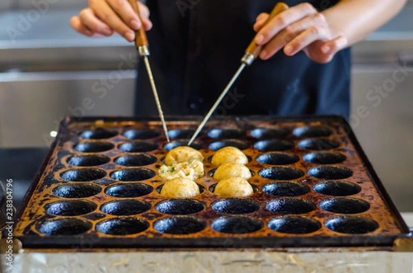 Fototapeta Process to Cooking Takoyaki