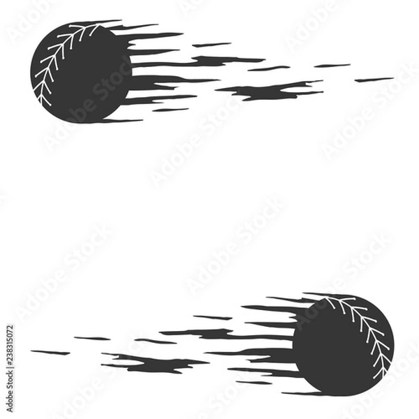Fototapeta Modern style baseball vector background with two softballs in motion.