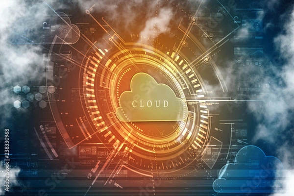Fototapeta 2d rendering Cloud computing
