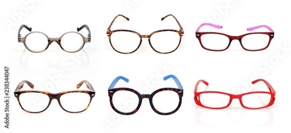 Fototapeta Glasses isolated on white background for applying on a portrait