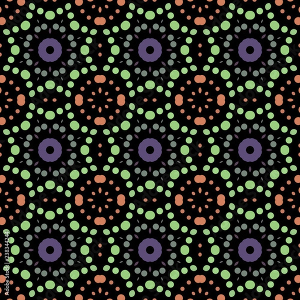 Fototapeta Seamless abstract pattern background with a variety of colored circles.