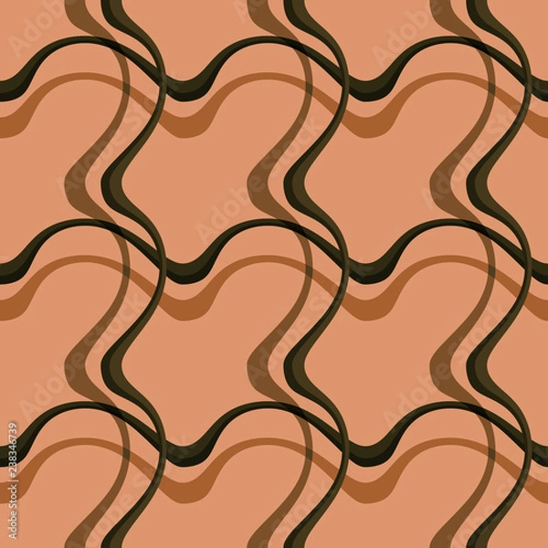 Fototapeta Seamless pattern background with multi-colored wavy lines.