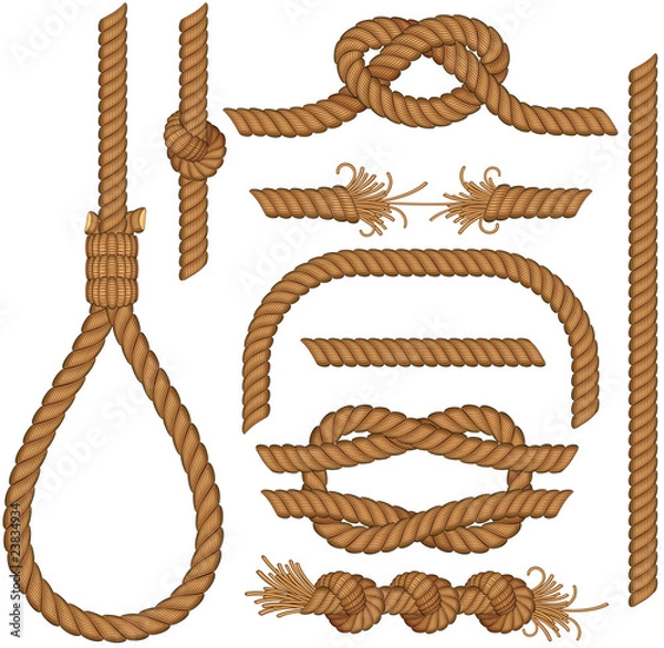 Obraz Liny i węzły