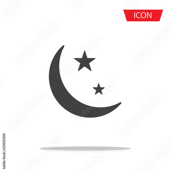 Fototapeta Moon vector icon isolated on white background.