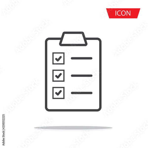 Fototapeta checklist icon vector isolated on white background.