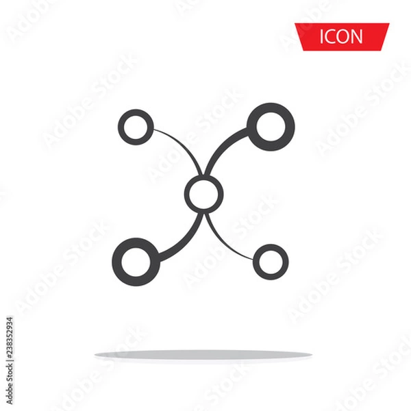 Fototapeta Hub network connection icon vector isolated on white background.