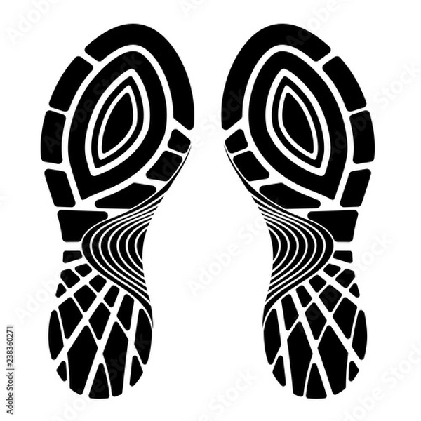 Fototapeta But sportowy ślad na białym tle na białym tle.