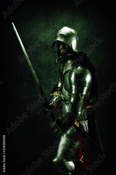 Fototapeta Portrait of a knight in armor