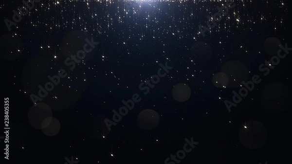 Obraz Glamorous golden particles on a black background