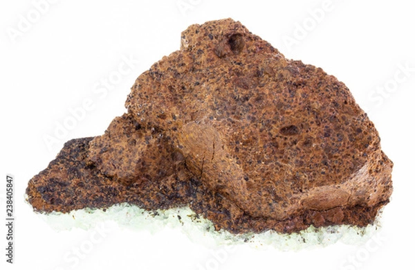 Obraz raw limonite (bog iron ore) stone on white