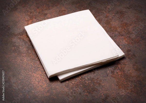 Fototapeta white paper napkin on  Background.