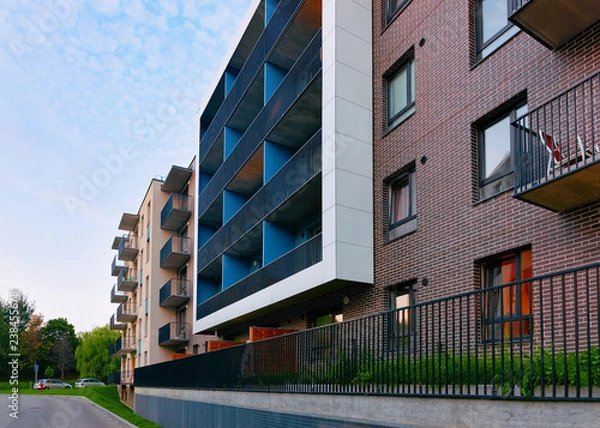 Fototapeta Modern apartment flat house real estate outdoor