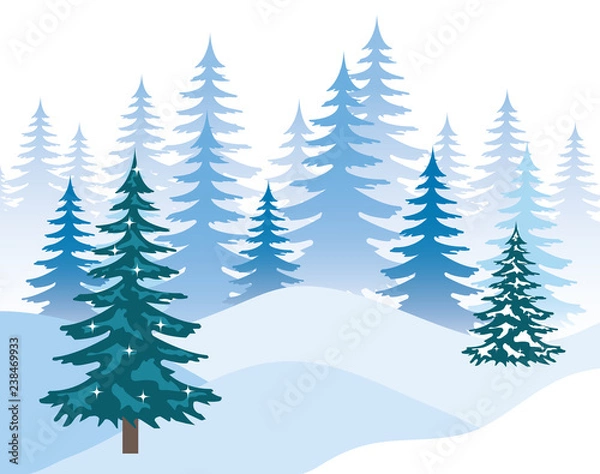 Fototapeta day snowscape field scene