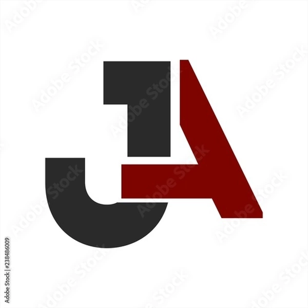 Fototapeta JA, AJ initials letter company logo