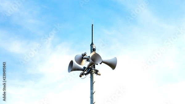Fototapeta 防災無線　スピーカーと空