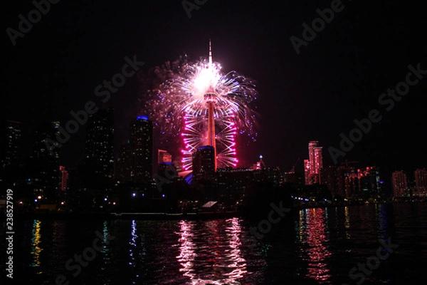 Obraz fireworks over the city