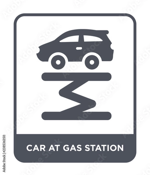 Obraz car at gas station icon vector