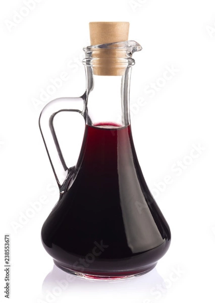 Fototapeta Decanter with red wine balsamic vinegar.