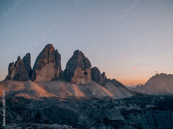 Fototapeta Tre Cime di Lavaredo while sunset