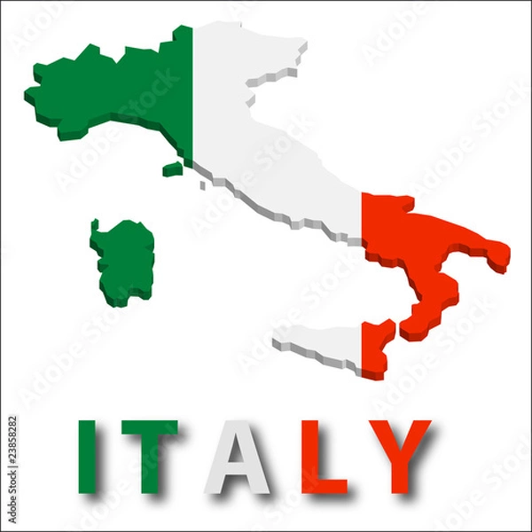 Obraz Italy territory with flag texture.