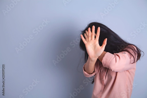 Fototapeta woman afraid of violence stop