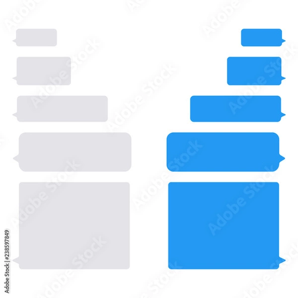 Fototapeta Message bubbles vector icons for chat. Vector imessage bubbles design template for messenger chat