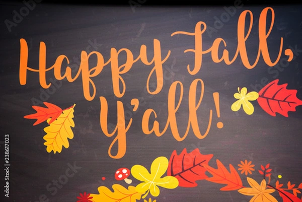 Obraz Happy Fall Y'all Vector 