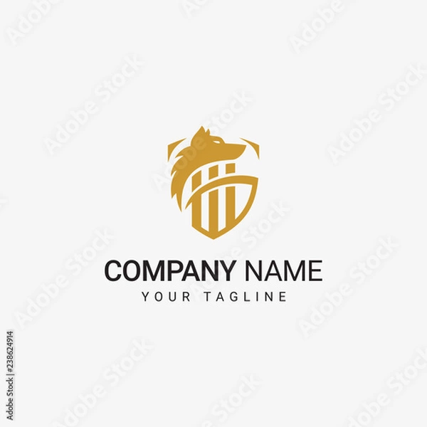 Fototapeta Wolf Shield Logo