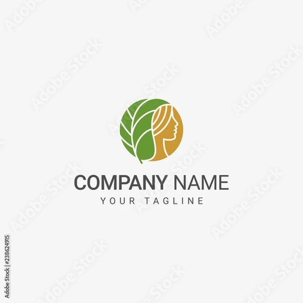 Fototapeta Women and Leaf Logo