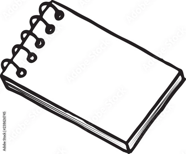 Obraz Notebook, notepad. Doodle, engraving sketch style