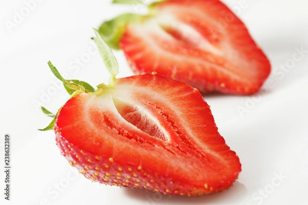 Obraz Strawberries on the white background.