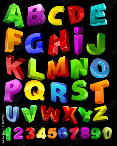 Obraz full alphabet with numerals
