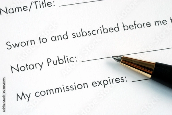 Obraz The paper is notarized by the Notary Public