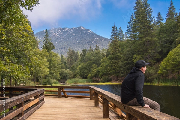 Obraz young man on the bridge